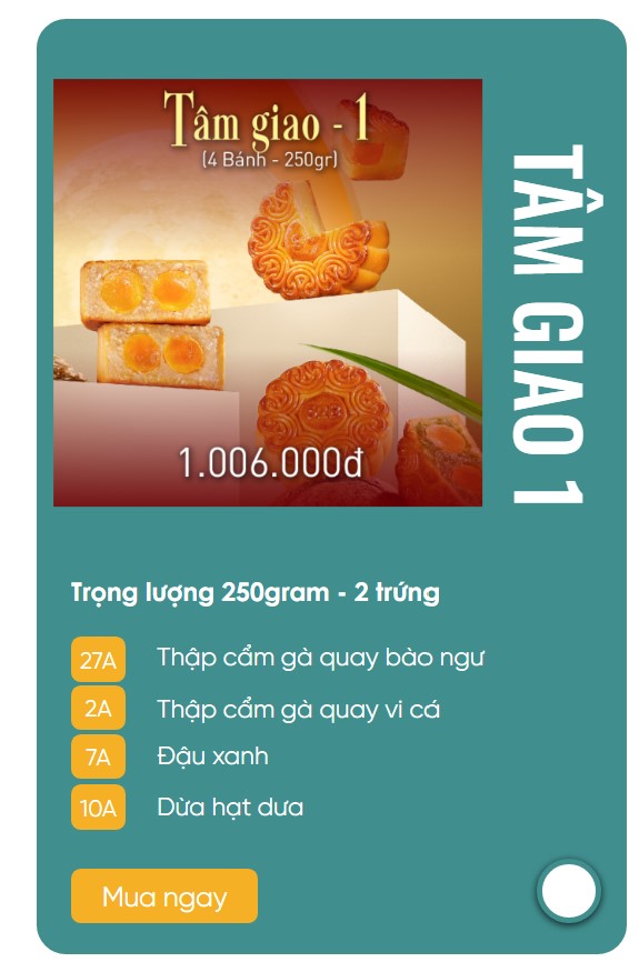 Combo Givral Tâm Giao 1 – 4 bánh 250Gr (GTG1)