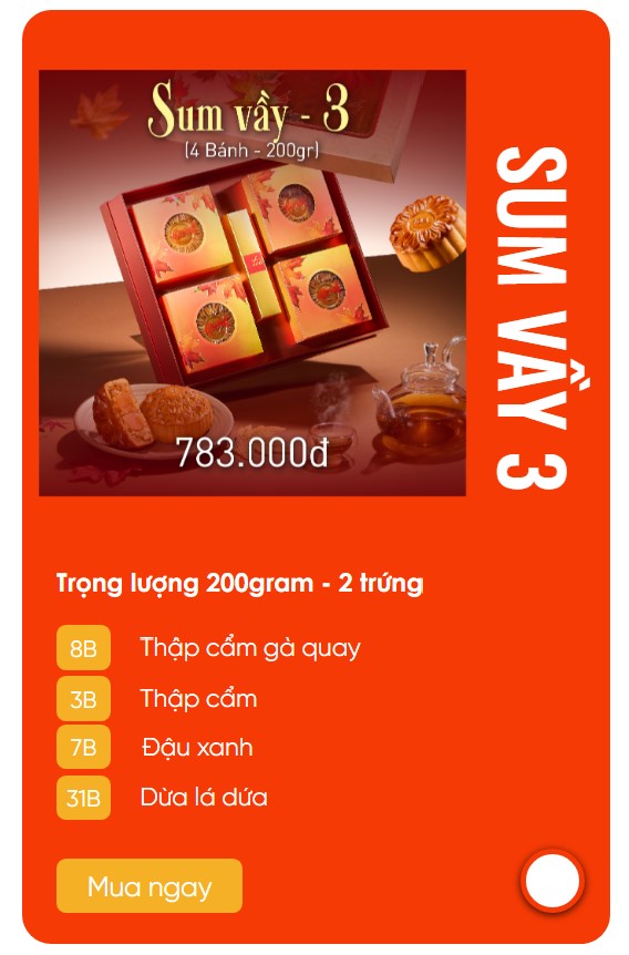 Combo Givral Sum Vầy 3 – 4 bánh 200Gr (GSV3)
