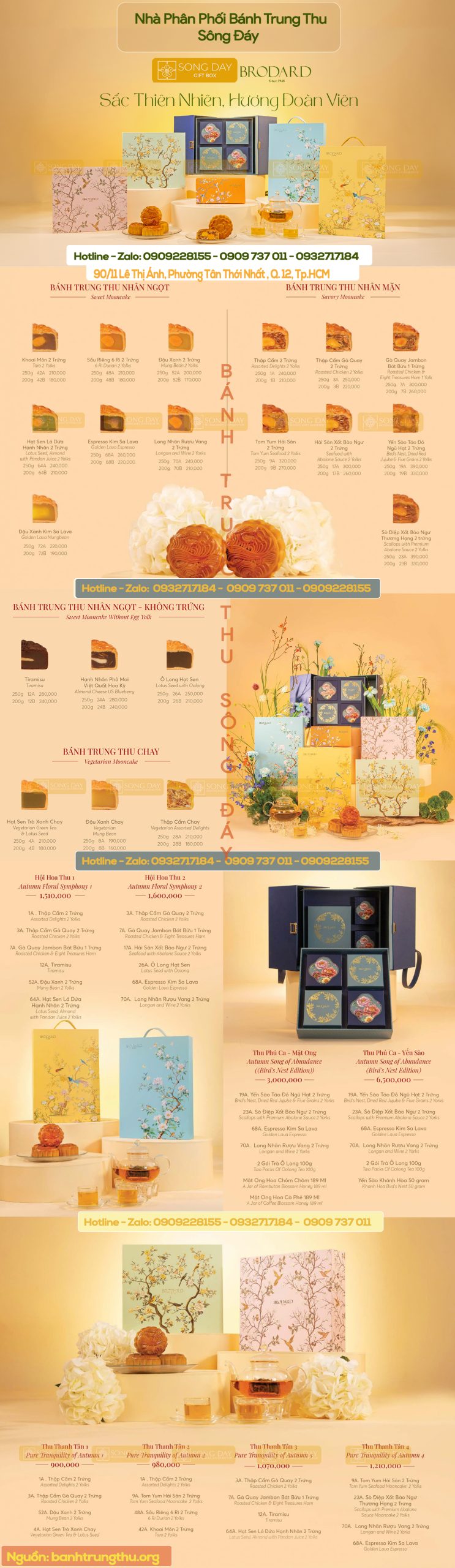 bảng giá bánh trung thu brodard