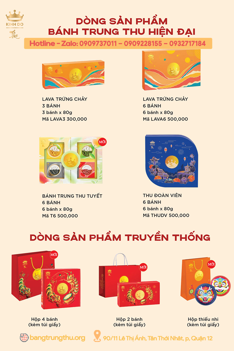 combo bánh trung thu kinh đô hiện đại