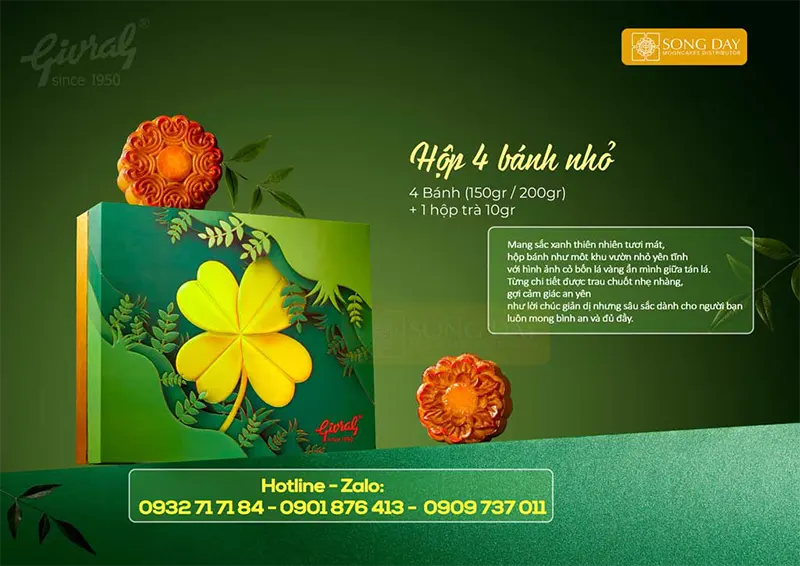 hộp 4 bánh trung thu nhỏ