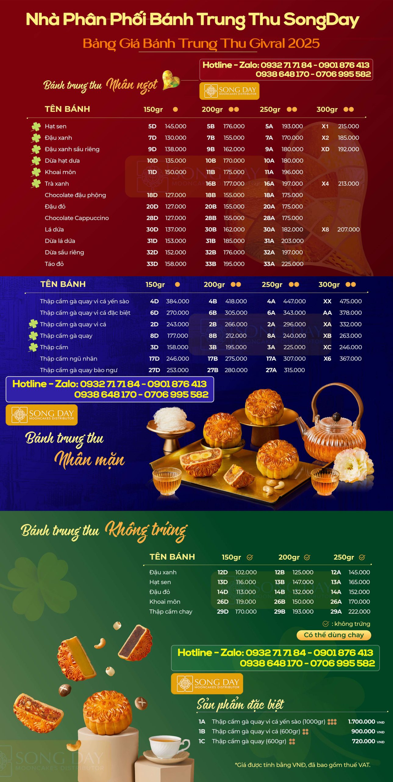Bảng báo giá bánh trung thu Givral