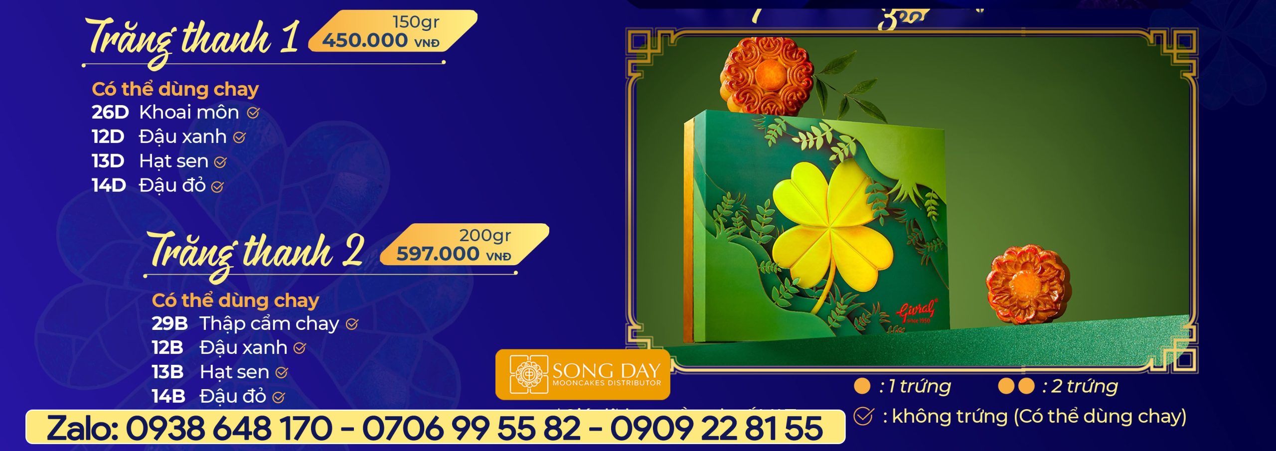 combo bánh trung thu trăng thanh givral
