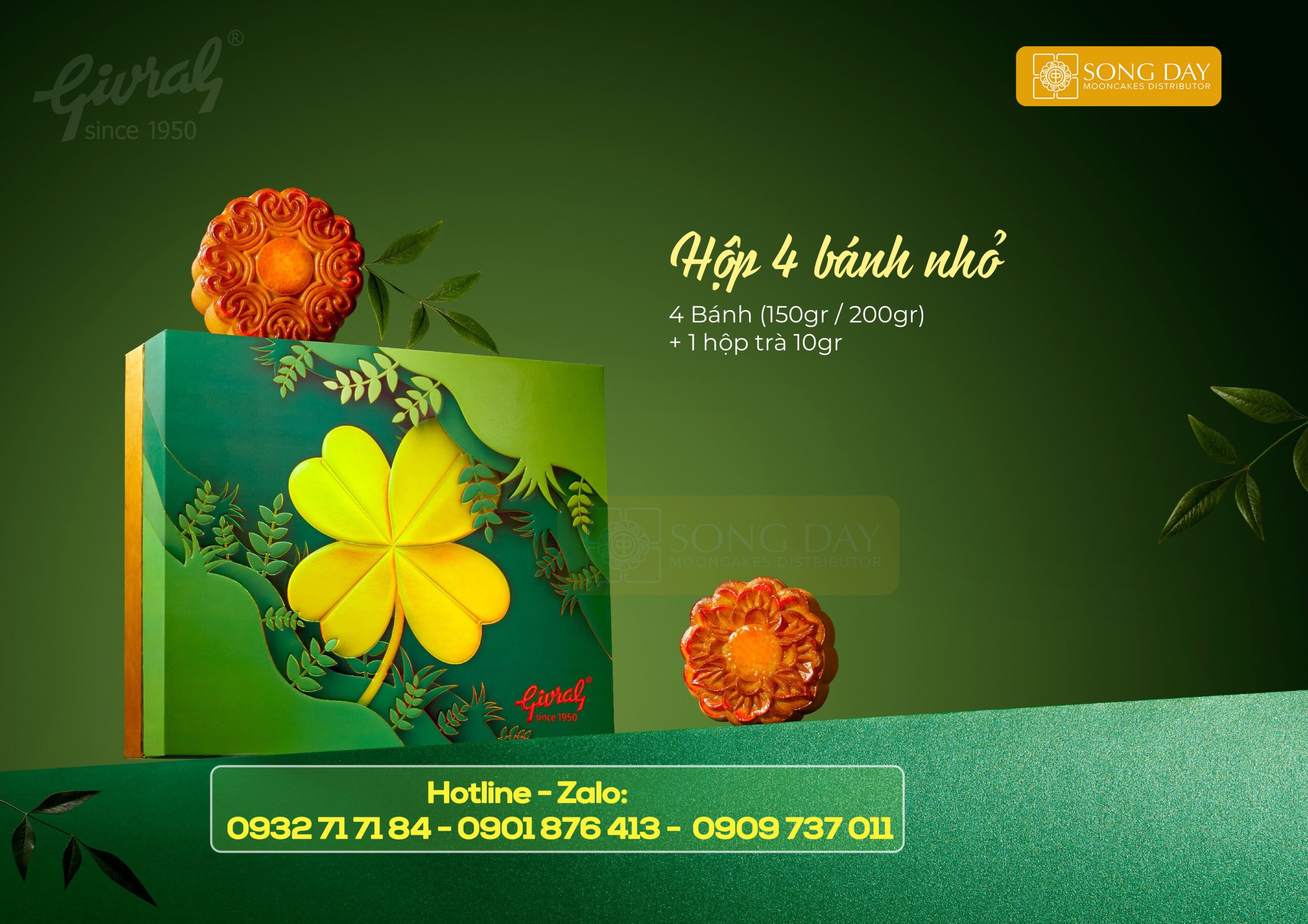 hộp bánh trung thu 4 bánh nhỏ givral