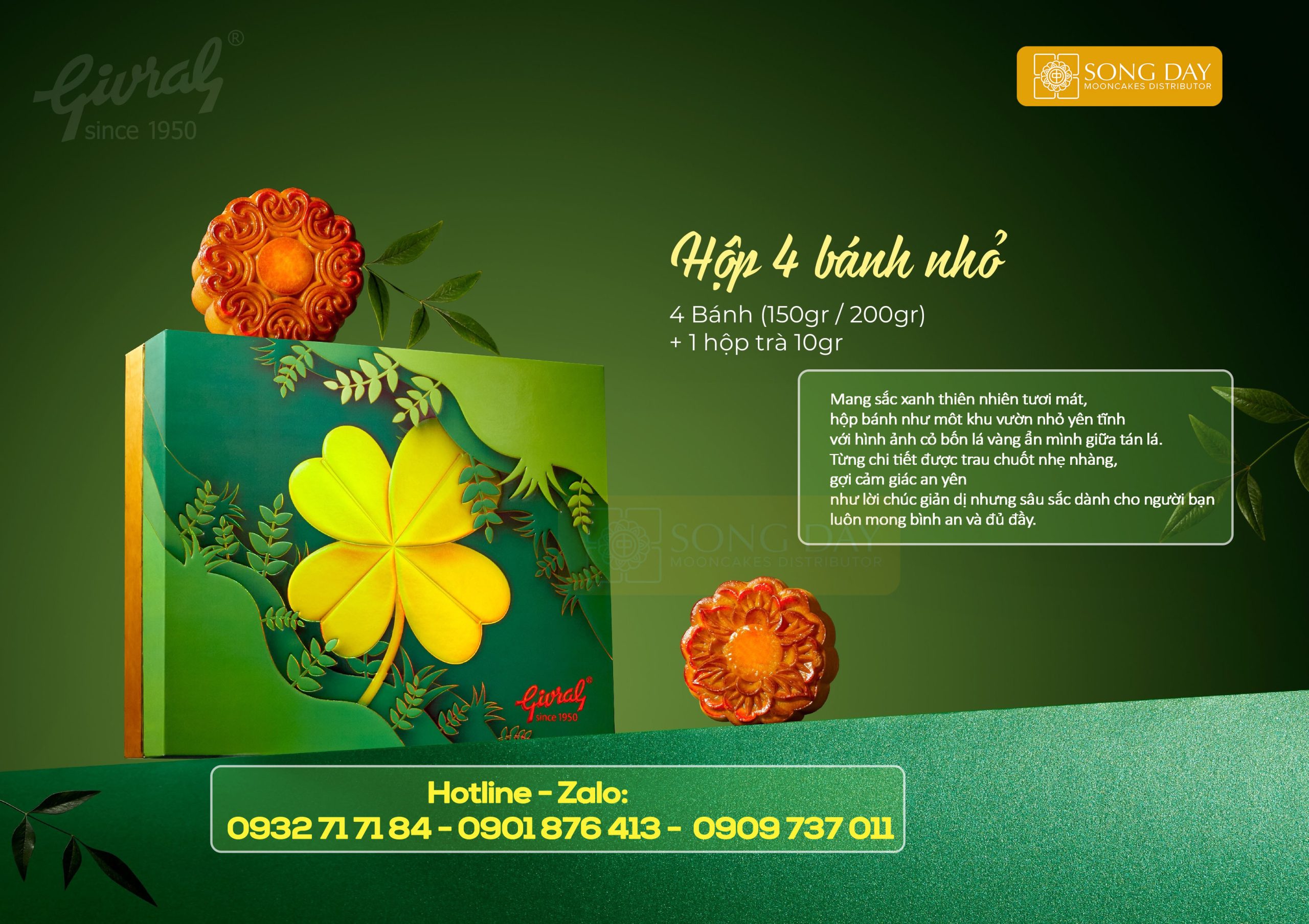 hộp 4 bánh nhỏ trung thu givral